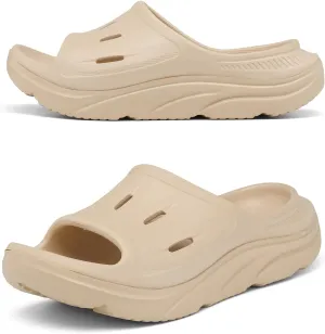 Unisex Adult Recovery Slides, Women and Men’s Plantar Fasciitis Thick Cushion Sandals with Arch Support, Orthotic Athletic Comfortable Lightweight Slippers for Indoor Outdoor