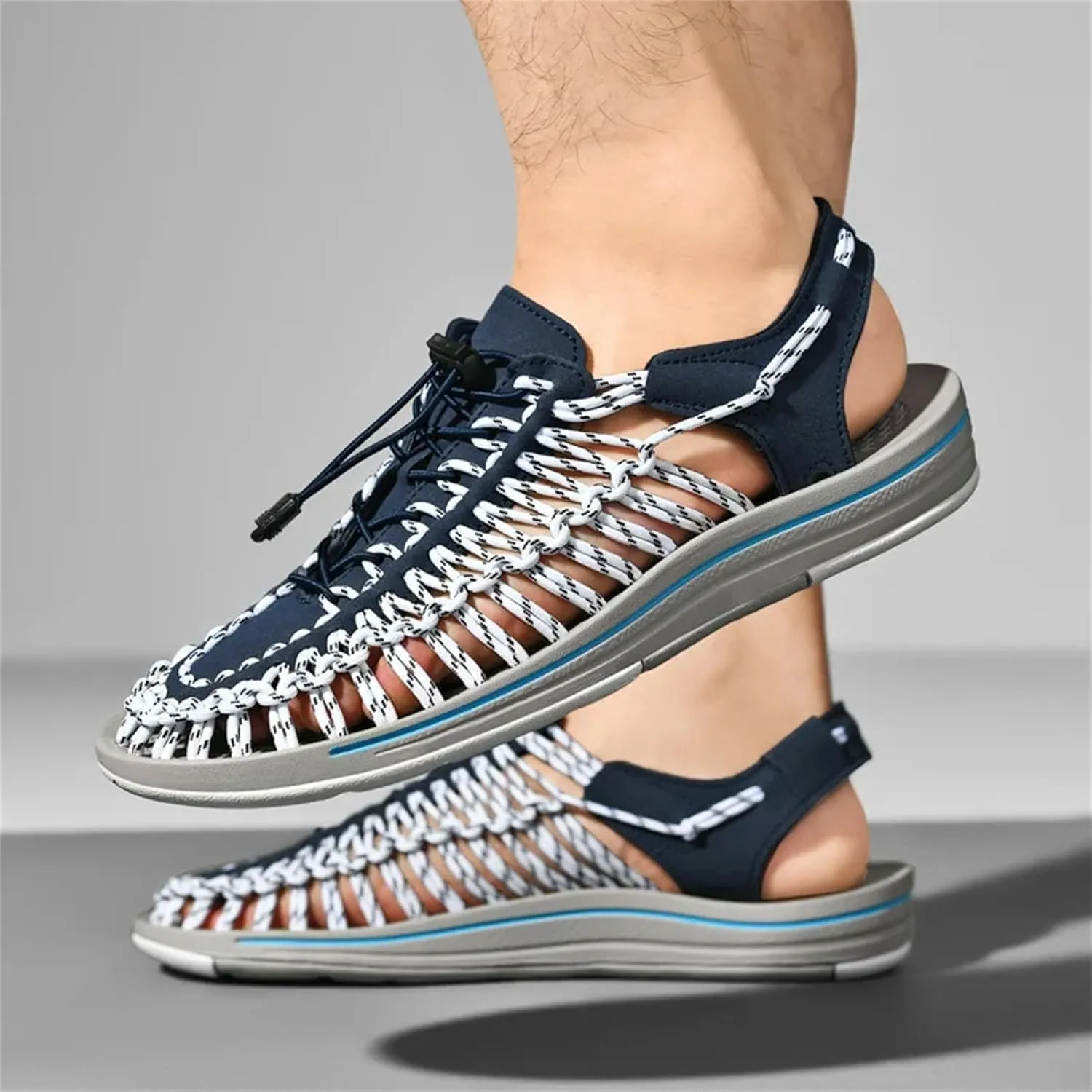 Unisex Breathable Woven Sandals - Durable Couples Beach Footwear with Comfortable Fit