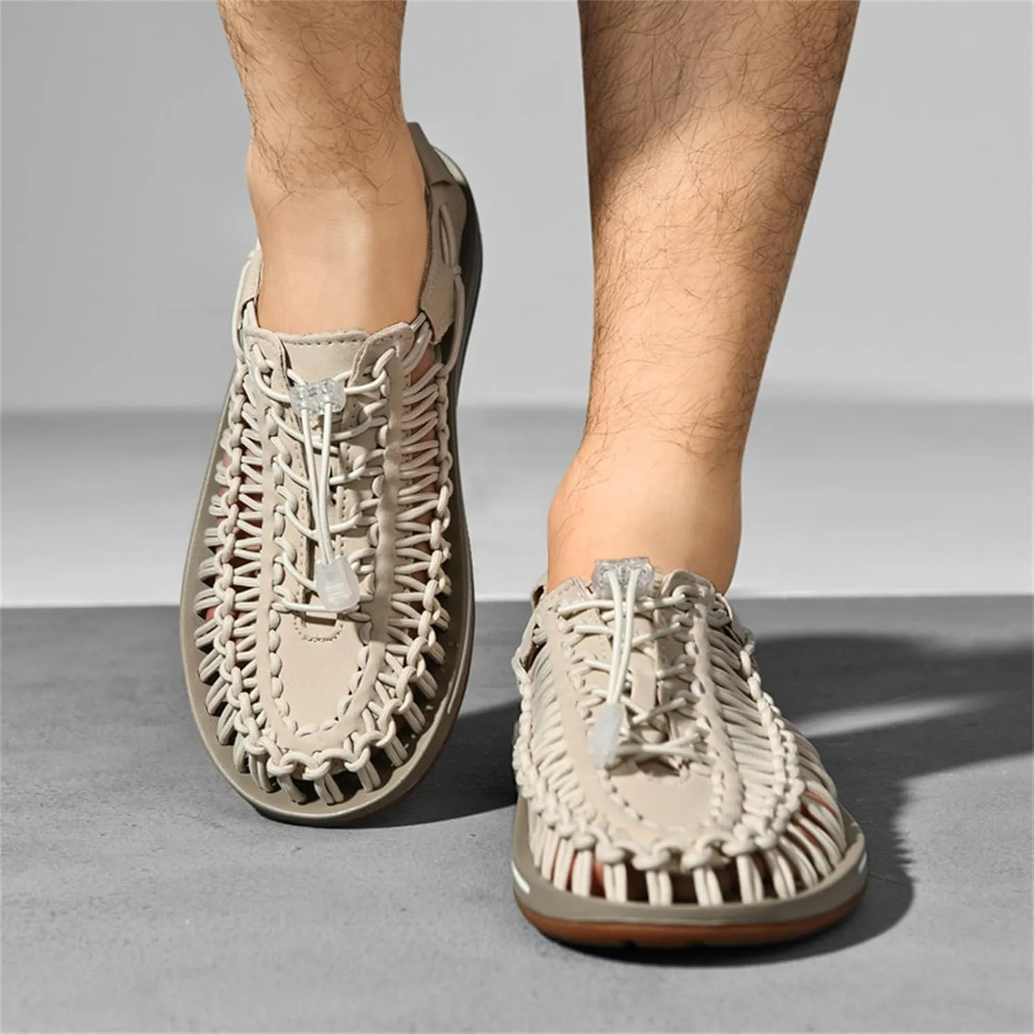 Unisex Breathable Woven Sandals - Durable Couples Beach Footwear with Comfortable Fit