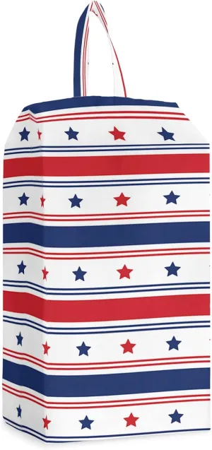 USA Star Stripes Flag Shoe Bags,Large Travel Golf Shoes Pouch Bags Storage Organizer Accessories with Zipper & Handle for Men, Women, Kids, Traveling, Gym, Sport, Independence Day Summer Holiday