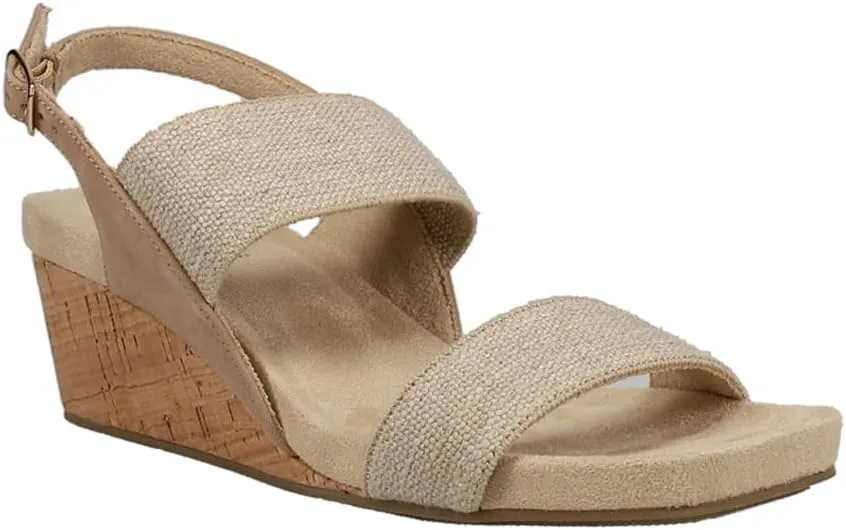 VANELi Womens Catlee Cork Slingback Casual Sandals Casual Low Heel 1-2" - Beige