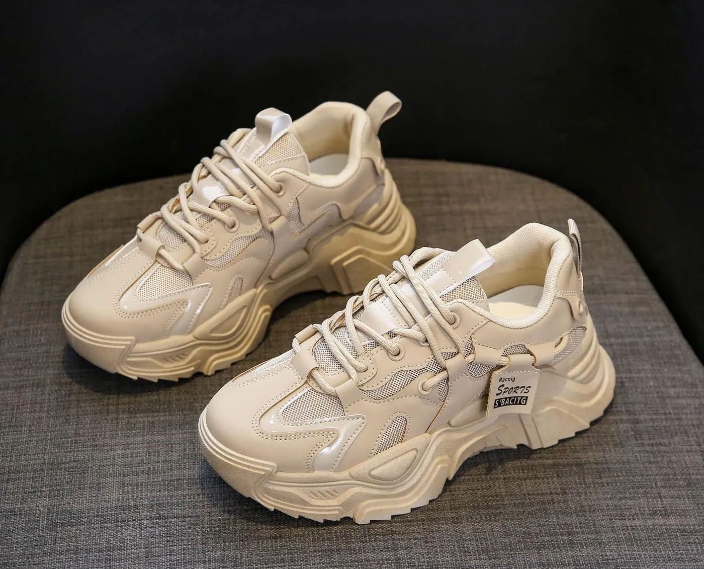 VAXAV Women's Fashion Breathable Mesh Platform Sneakers Casual Jogging Walking Shoes 5.5-8.5