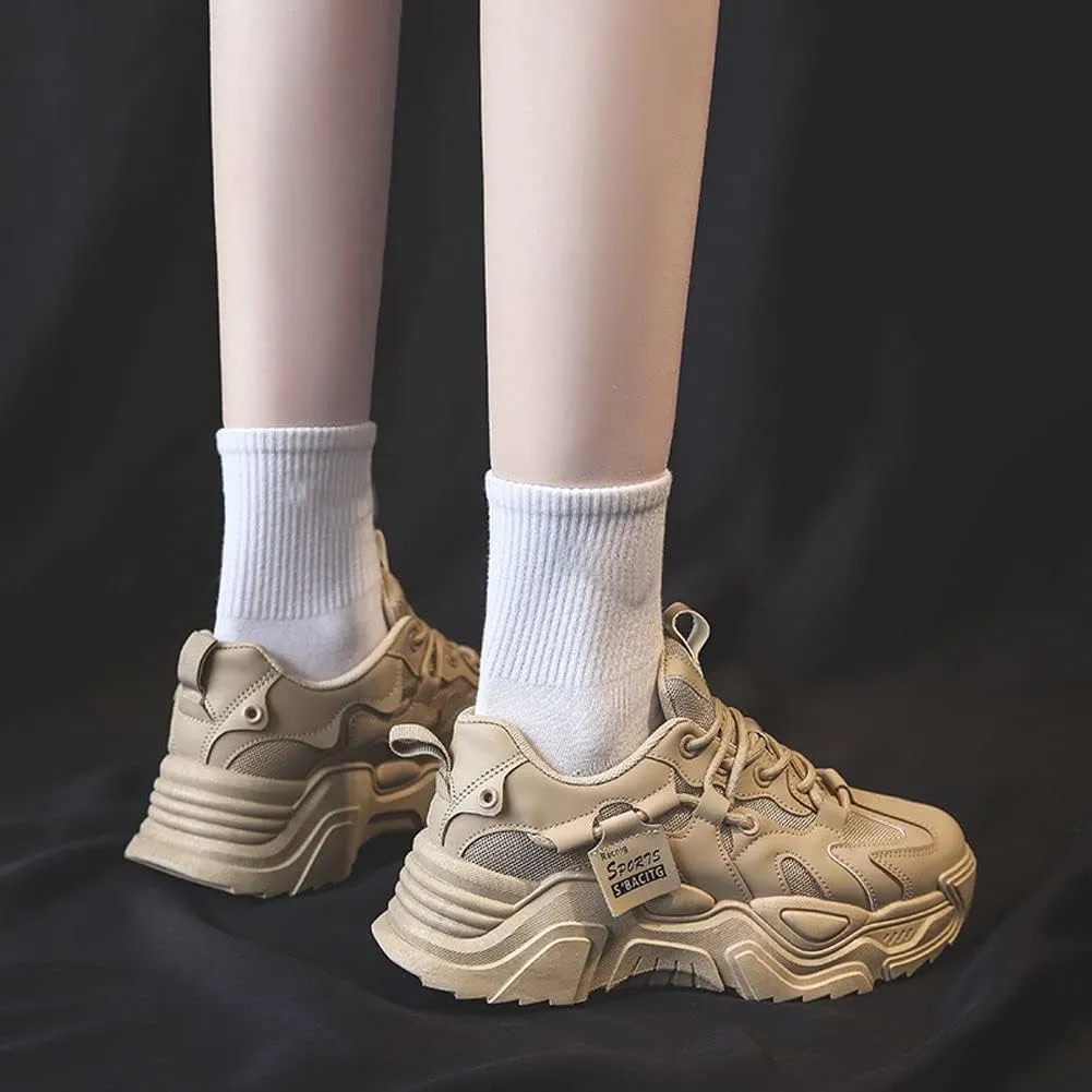 VAXAV Women's Fashion Breathable Mesh Platform Sneakers Casual Jogging Walking Shoes 5.5-8.5