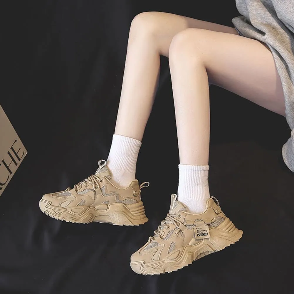 VAXAV Women's Fashion Breathable Mesh Platform Sneakers Casual Jogging Walking Shoes 5.5-8.5