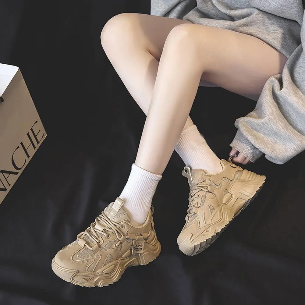 VAXAV Women's Fashion Breathable Mesh Platform Sneakers Casual Jogging Walking Shoes 5.5-8.5