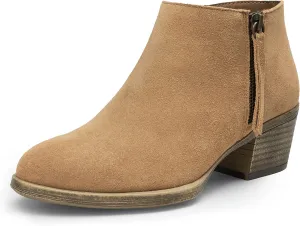 Vepose Women's 9001 Suede Leather Ankle Boots, Dressy Short Booties with Inner Zipper for Lady
