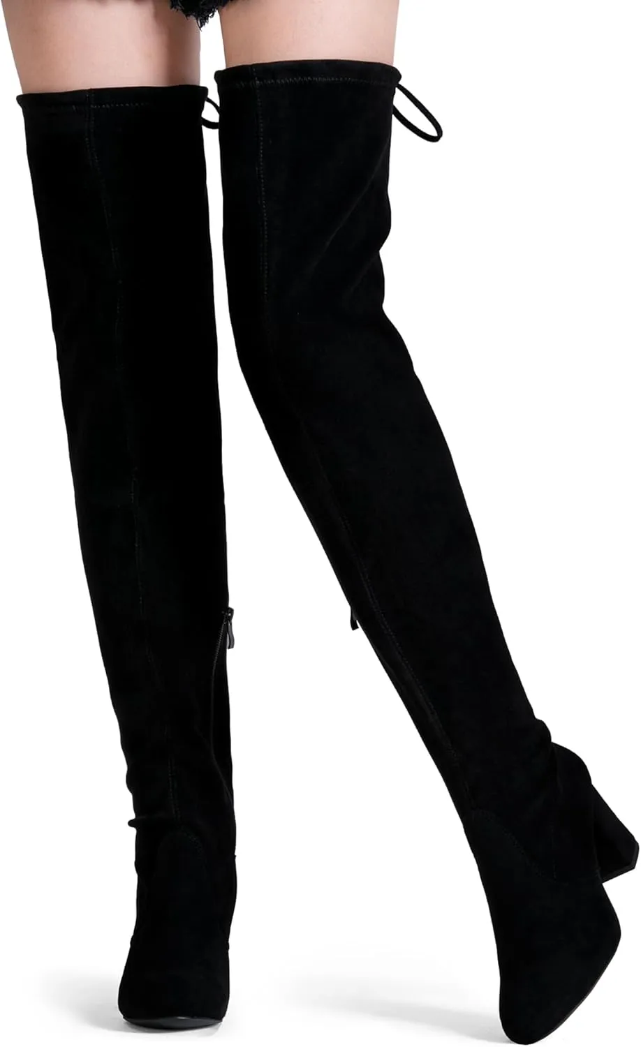 Vepose Women's 992 Thigh High Over The Knee Boots, Suede Long Boots with High Heel and Inner Zipper