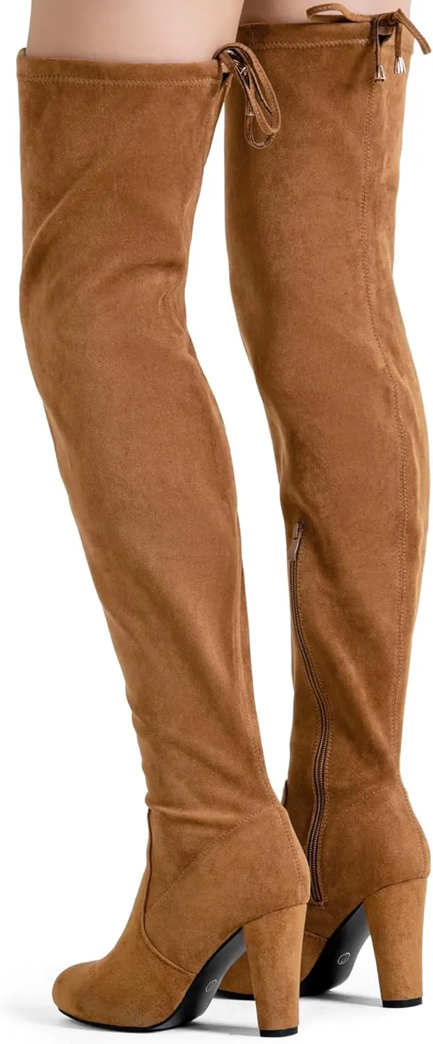 Vepose Women's 992 Thigh High Over The Knee Boots, Suede Long Boots with High Heel and Inner Zipper