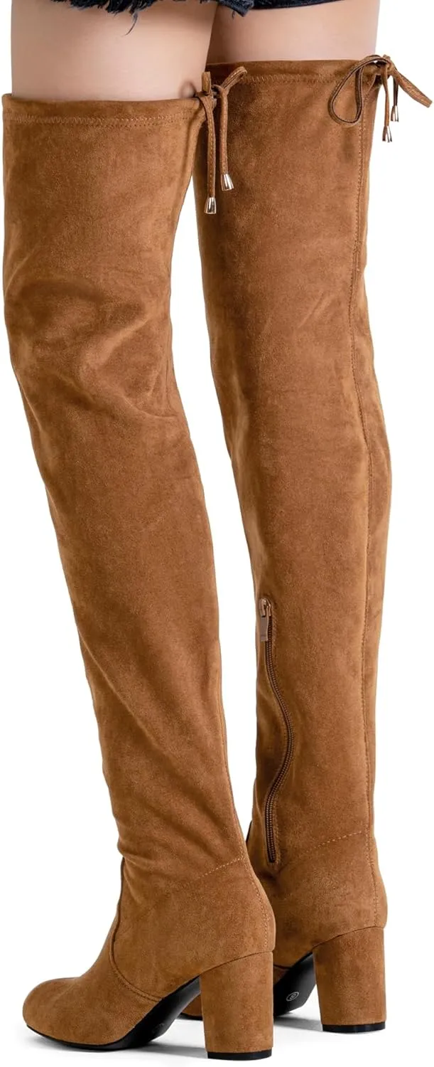 Vepose Women's 992 Thigh High Over The Knee Boots, Suede Long Boots with High Heel and Inner Zipper