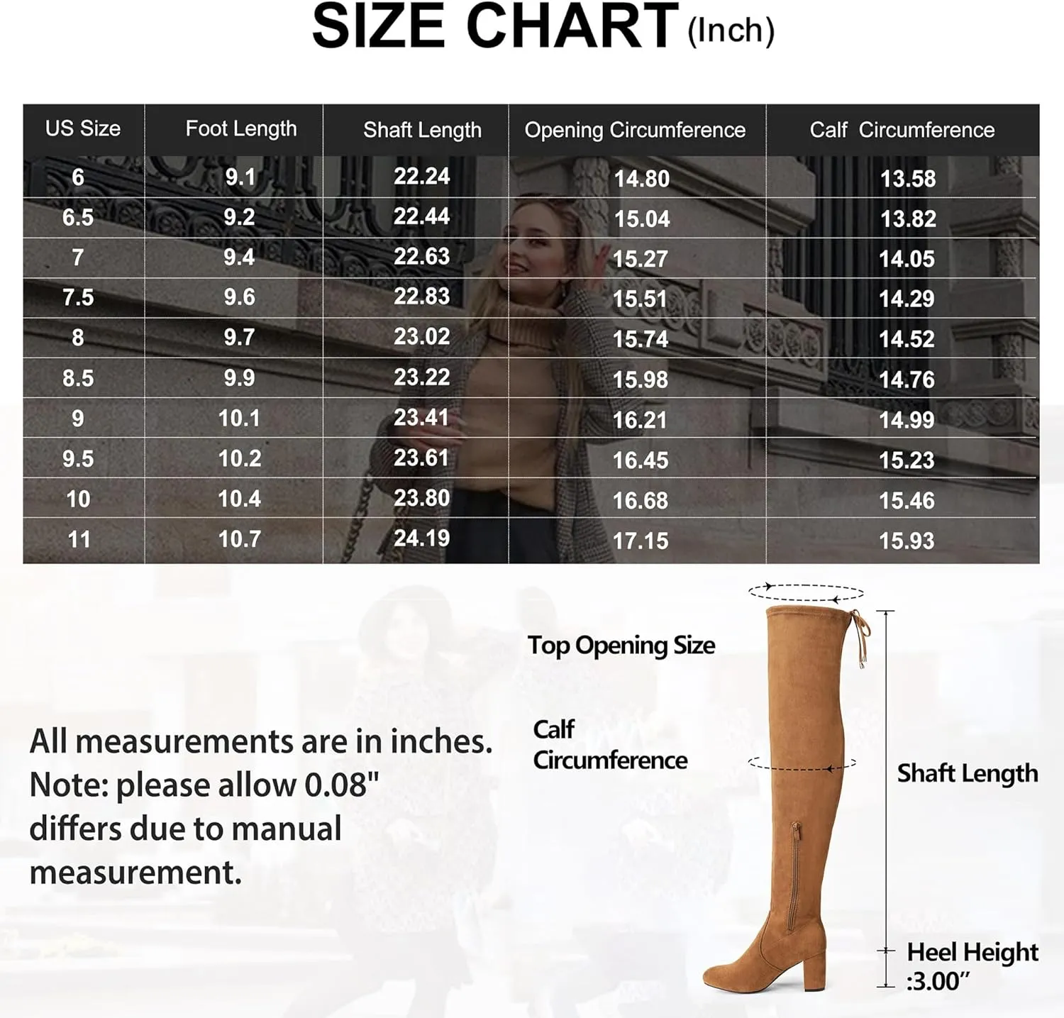 Vepose Women's 992 Thigh High Over The Knee Boots, Suede Long Boots with High Heel and Inner Zipper