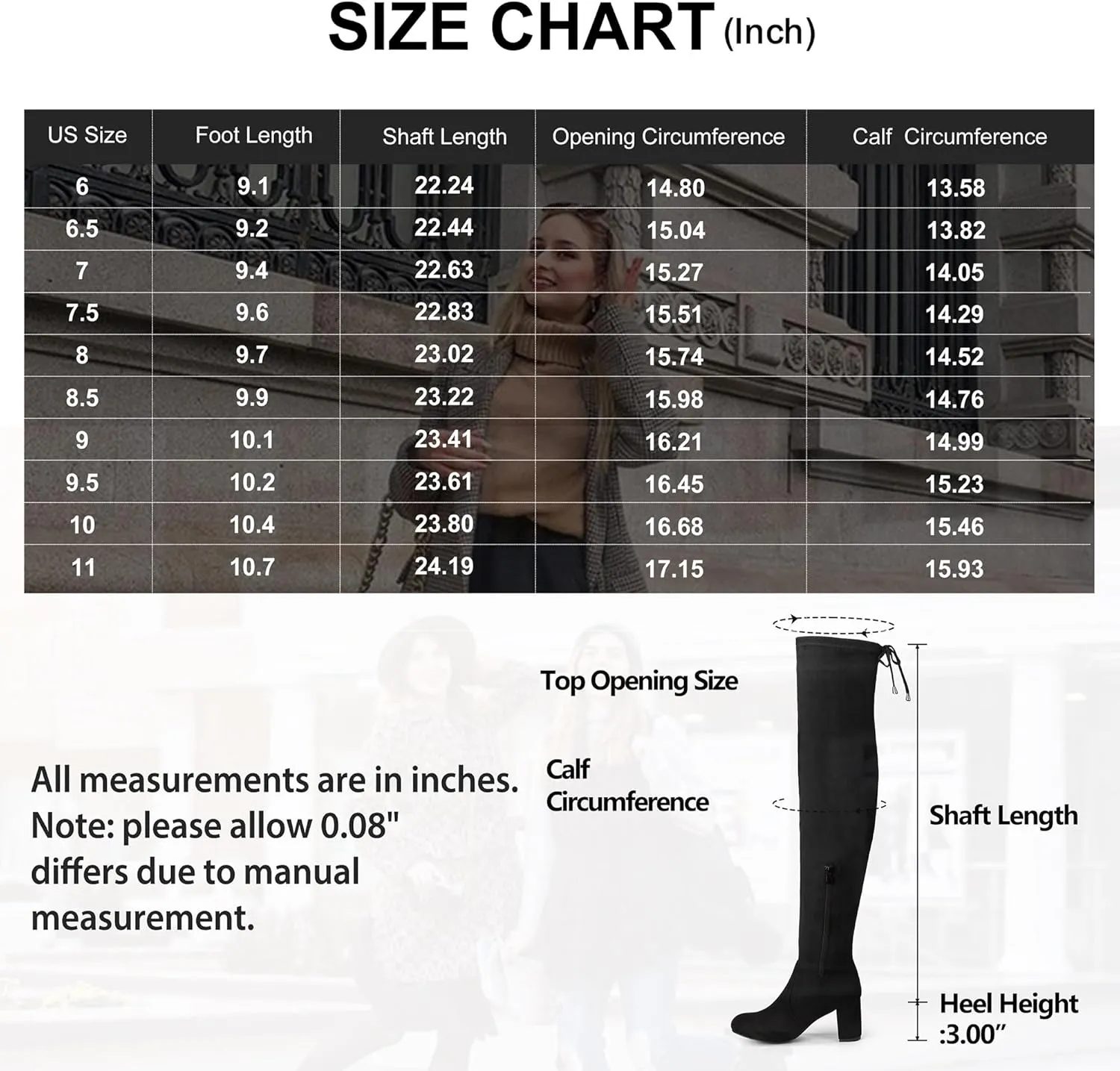 Vepose Women's 992 Thigh High Over The Knee Boots, Suede Long Boots with High Heel and Inner Zipper