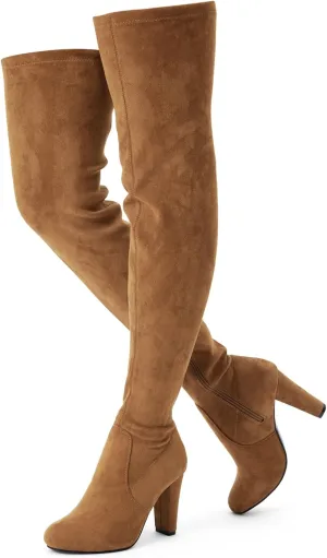 Vepose Women's 992 Thigh High Over The Knee Boots, Suede Long Boots with High Heel and Inner Zipper