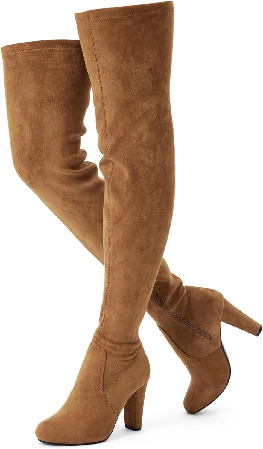 Vepose Women's 992 Thigh High Over The Knee Boots, Suede Long Boots with High Heel and Inner Zipper