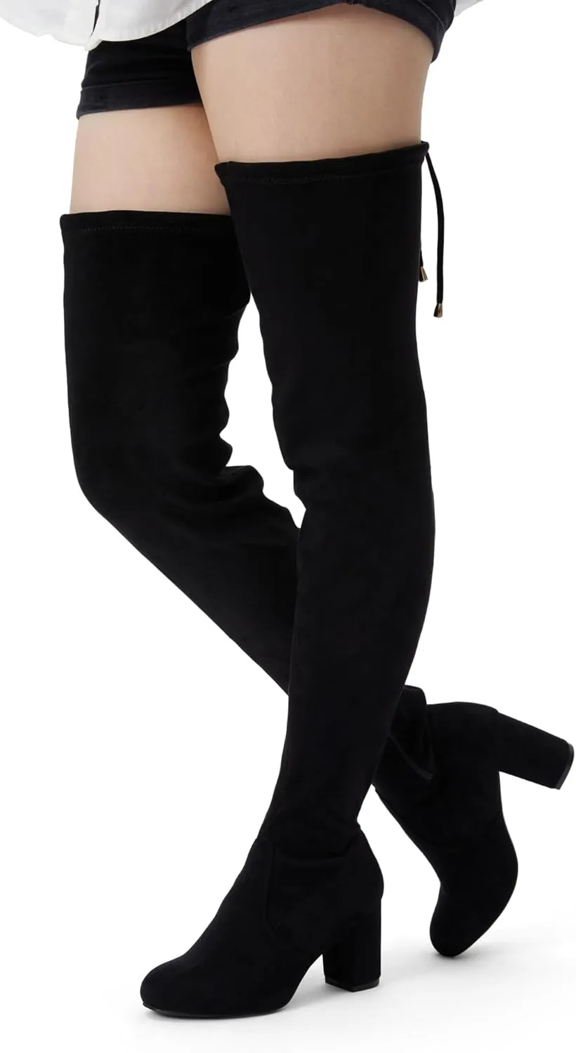 Vepose Women's 992 Thigh High Over The Knee Boots, Suede Long Boots with High Heel and Inner Zipper