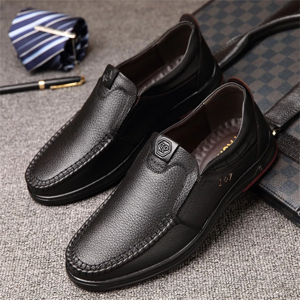 Veslesth Men Business Working Office Shoes Leather Walking Casual Driving Loafers Oxfords Male Luxury Party Fashion Formal Sneakers Comfort Dress Outdoor Working Walking