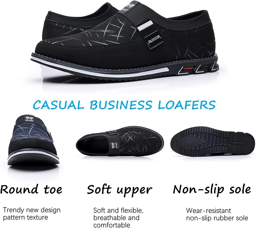Veslesth Men Casual Shoes Sneakers Loafers Comfort Walking Shoes Fashion Driving Shoes Luxury Leather Shoes for Male Business Work Office Dress Outdoor