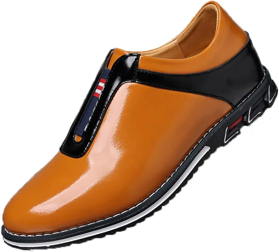 Veslexth Men Casual Business Loafers Lace-up Shoes Breathable Comfort Walking Fashion Driving Luxury Leather for Male Sneakers Work Office Dress Outdoor