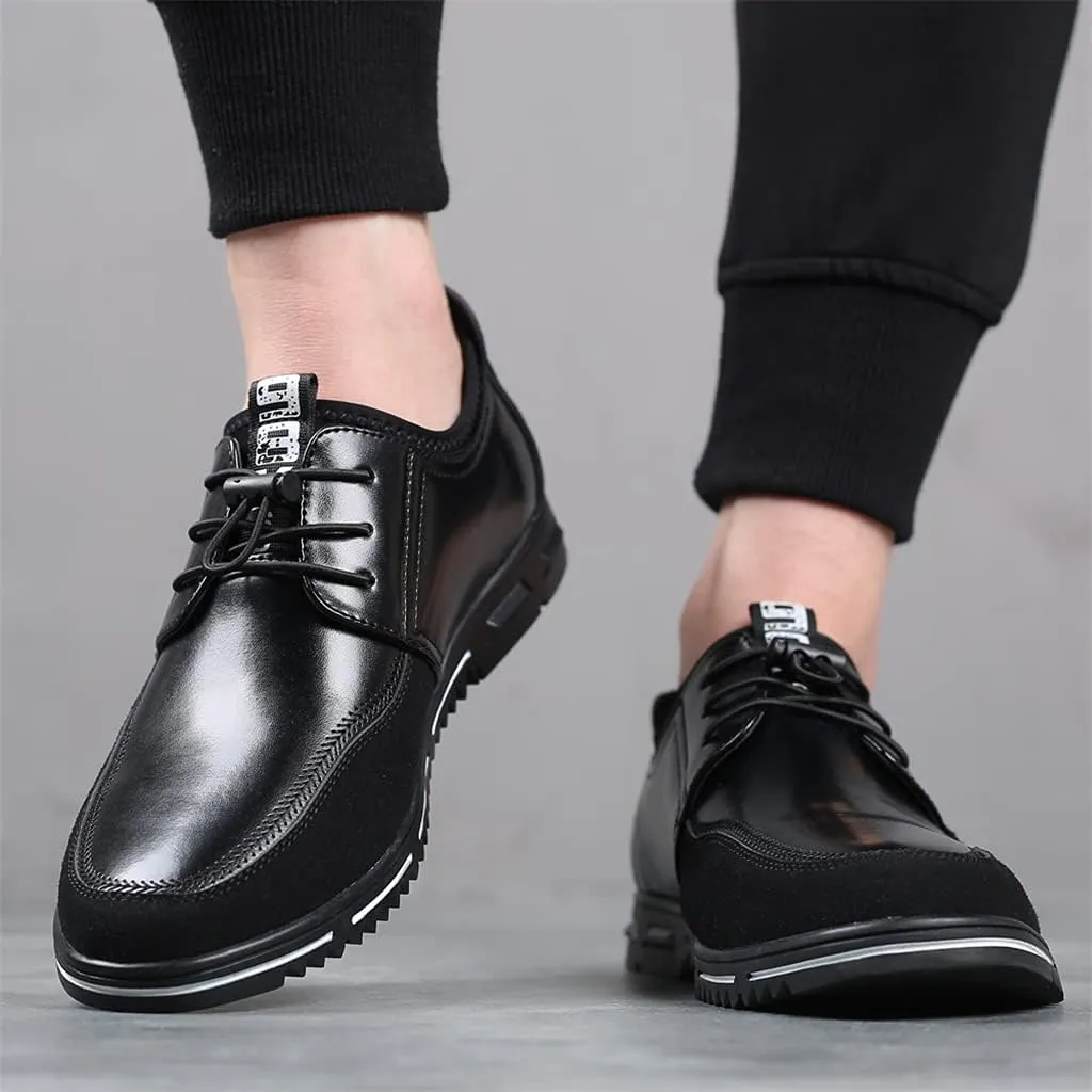Veslexth Men Casual Business Loafers Lace-up Shoes Breathable Comfort Walking Fashion Driving Luxury Leather for Male Sneakers Work Office Dress Outdoor