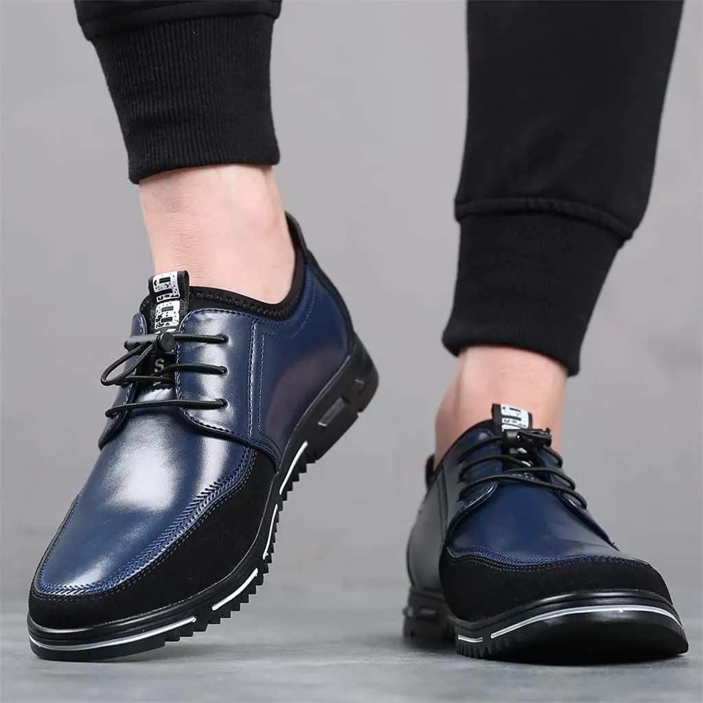 Veslexth Men Casual Business Loafers Lace-up Shoes Breathable Comfort Walking Fashion Driving Luxury Leather for Male Sneakers Work Office Dress Outdoor