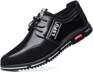 Veslexth Men Casual Business Loafers Lace-up Shoes Breathable Comfort Walking Fashion Driving Luxury Leather for Male Sneakers Work Office Dress Outdoor