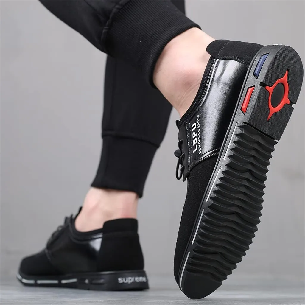 Veslexth Men Casual Business Loafers Lace-up Shoes Breathable Comfort Walking Fashion Driving Luxury Leather for Male Sneakers Work Office Dress Outdoor