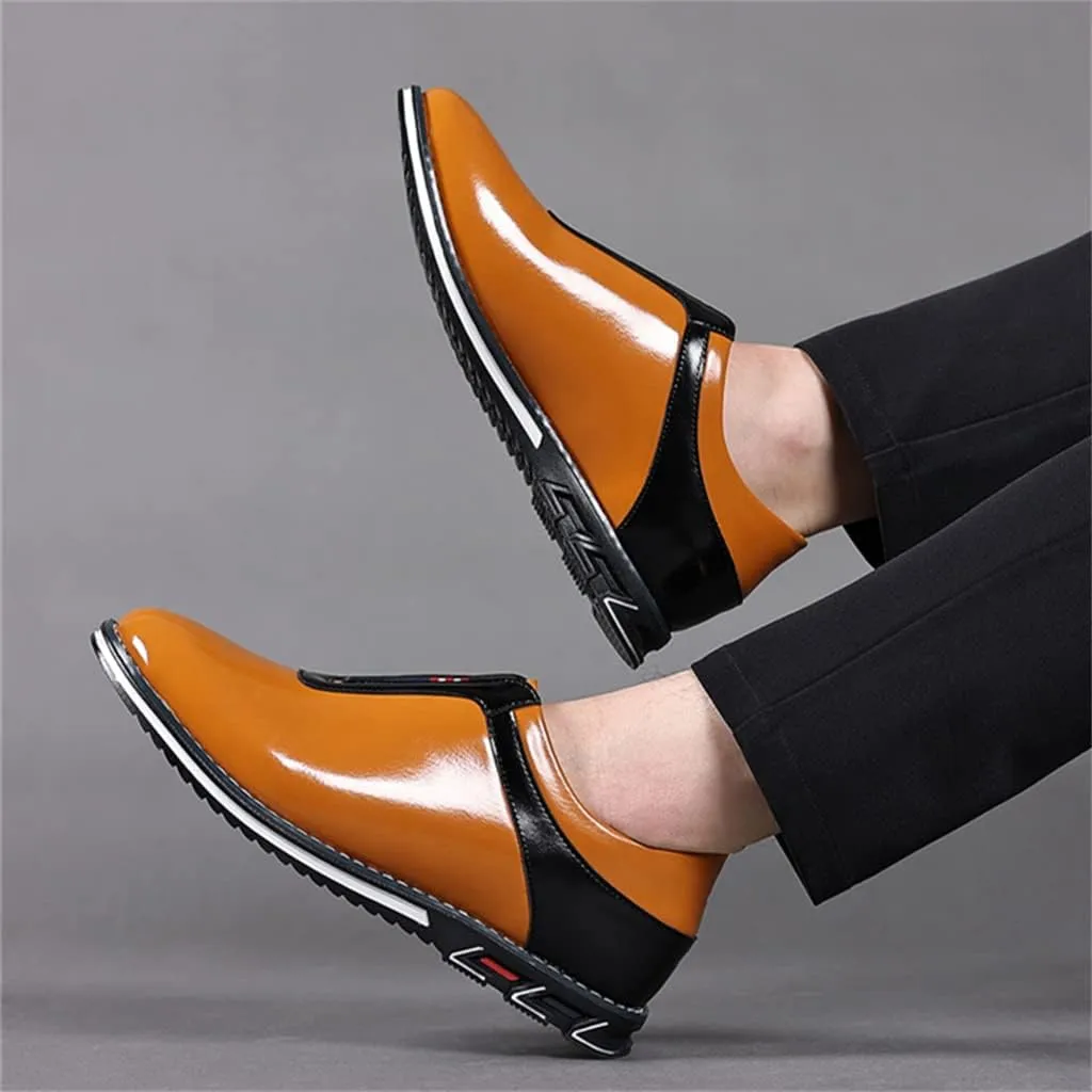 Veslexth Men Casual Business Loafers Lace-up Shoes Breathable Comfort Walking Fashion Driving Luxury Leather for Male Sneakers Work Office Dress Outdoor
