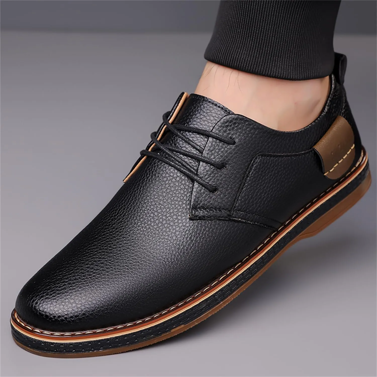 Veslexth Men Casual Driving Loafers Breathable Comfort Walking Wing Tips Lace Up Luxury Leather Shoes for Male Business Work Office Dress Outdoor Sneakers