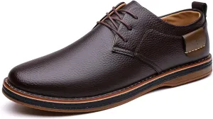 Veslexth Men Casual Driving Loafers Breathable Comfort Walking Wing Tips Lace Up Luxury Leather Shoes for Male Business Work Office Dress Outdoor Sneakers