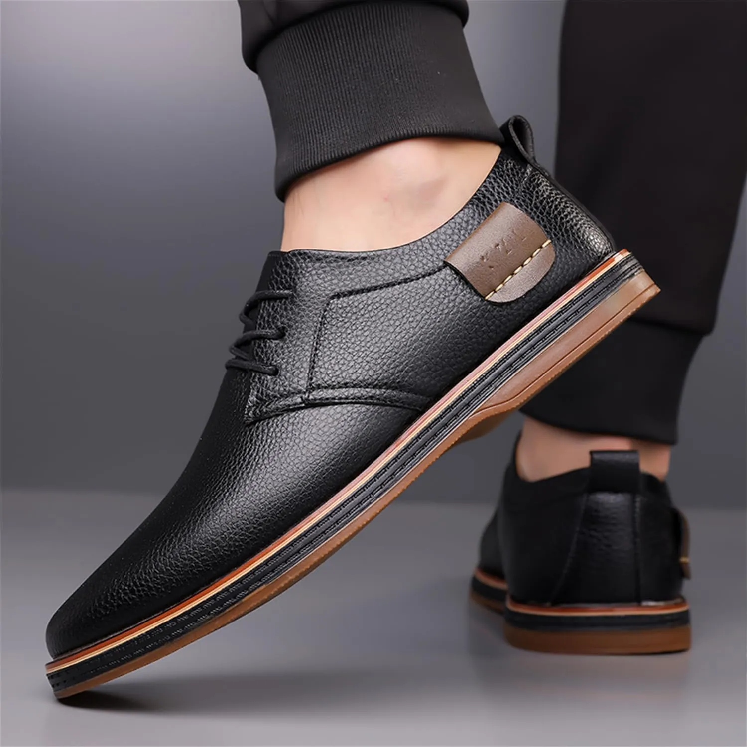 Veslexth Men Casual Driving Loafers Breathable Comfort Walking Wing Tips Lace Up Luxury Leather Shoes for Male Business Work Office Dress Outdoor Sneakers