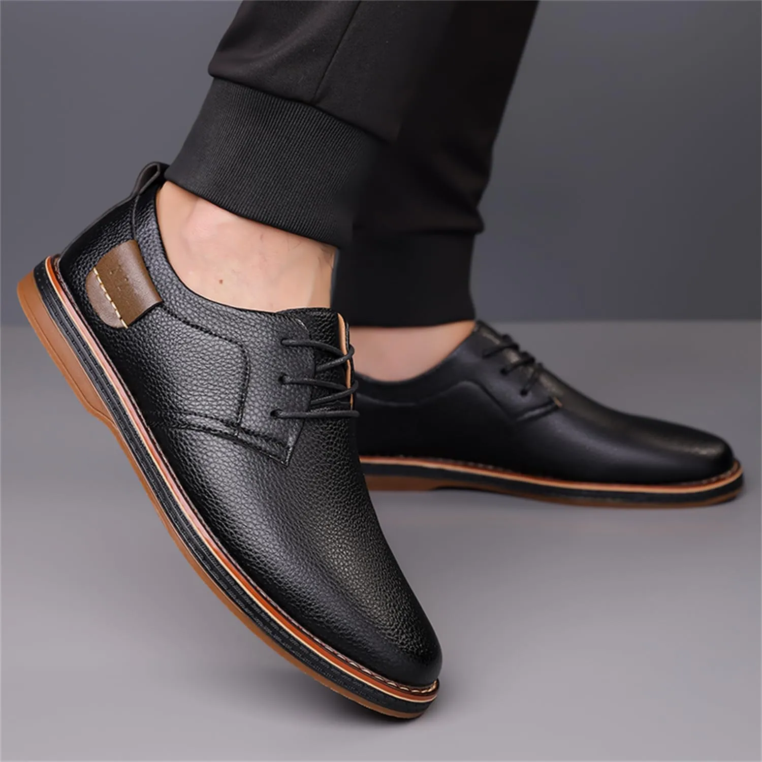 Veslexth Men Casual Driving Loafers Breathable Comfort Walking Wing Tips Lace Up Luxury Leather Shoes for Male Business Work Office Dress Outdoor Sneakers
