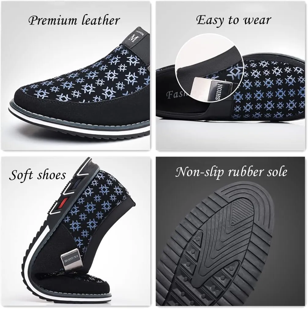 Veslexth Mens Casual Shoes Business Silp-on Fashion Leather Loafers Comfort Walking Driving Luxury for Male Work Office Dress Outdoor Breathable Sneakers