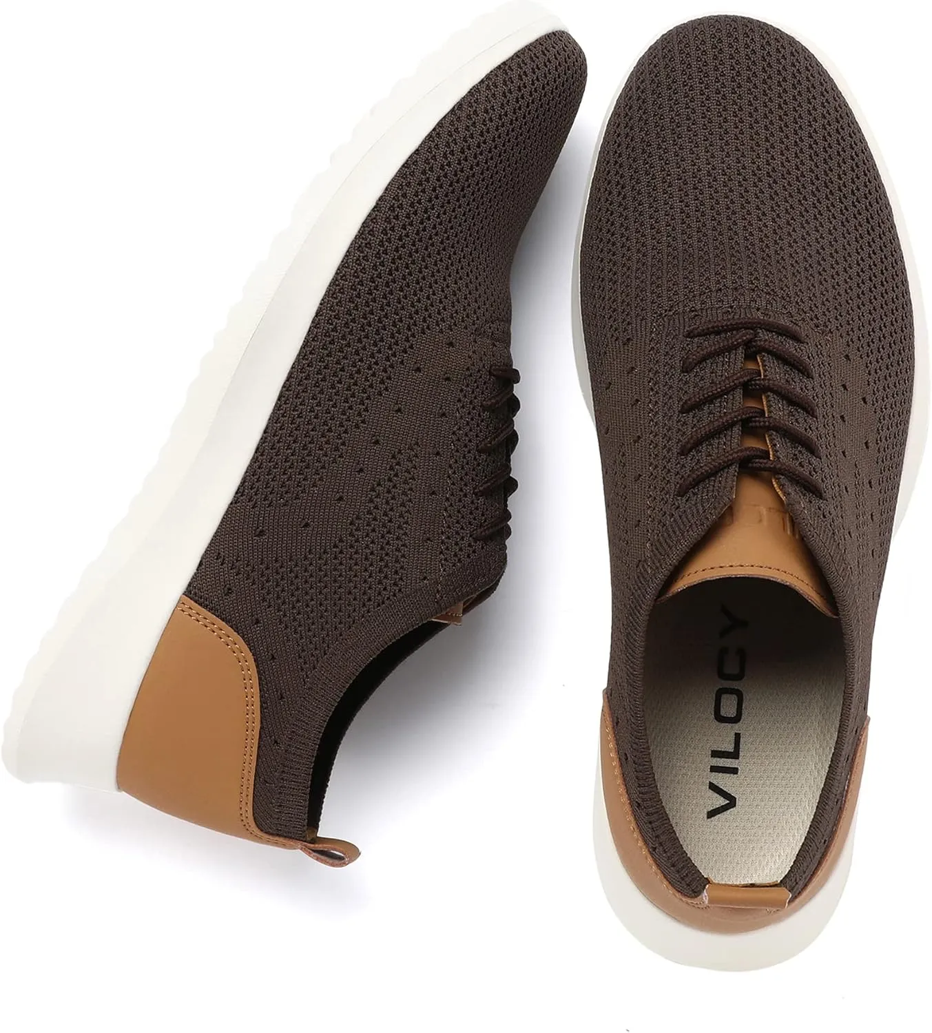 VILOCY Men's Casual Dress Oxfords Shoes Knit Lightweight Breathable Fashion Sneaker