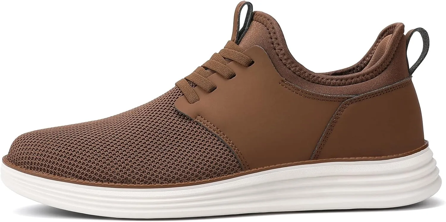 VILOCY Mens Slip On Casual Dress Shoes Hands Free Fashion Sneakers Mesh Tennis Walking Work Shoes Comfortable Breathable Lightweight Non Slip