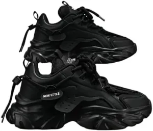Vintage Lace Up Chunky Sneakers for Men - Comfy and Non-Slip for Outdoor Activities