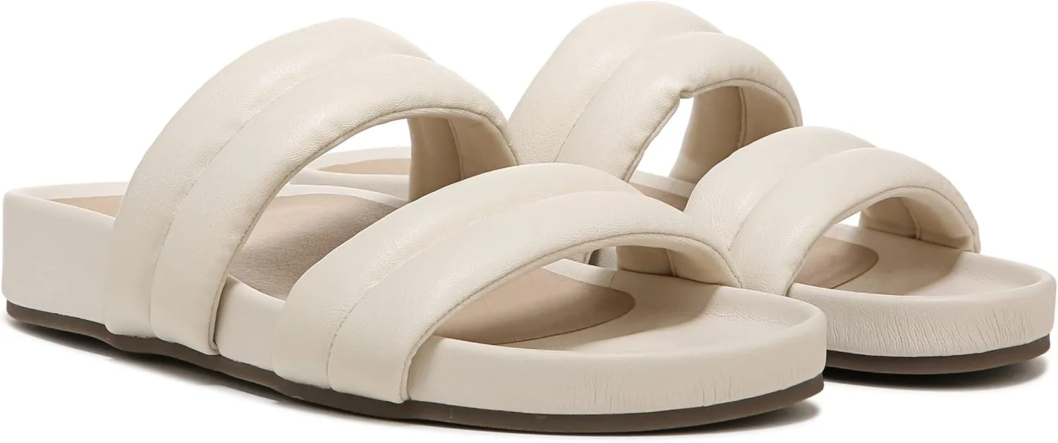 Vionic Women's Safari Mayla Slide Sandal- Supportive Walking Leather Shoes That Include Three-Zone Comfort with Orthotic Insole Arch Support, Medium Fit, Sizes 5-11