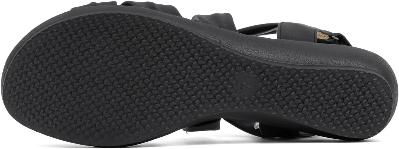 VJH confort Women’s Flat Sandals Comfortable Criss-Cross Bow Dressy Soft Straps Slip-on Flexible Summer Walking Sandals