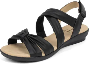VJH confort Women’s Flat Sandals Comfortable Criss-Cross Bow Dressy Soft Straps Slip-on Flexible Summer Walking Sandals