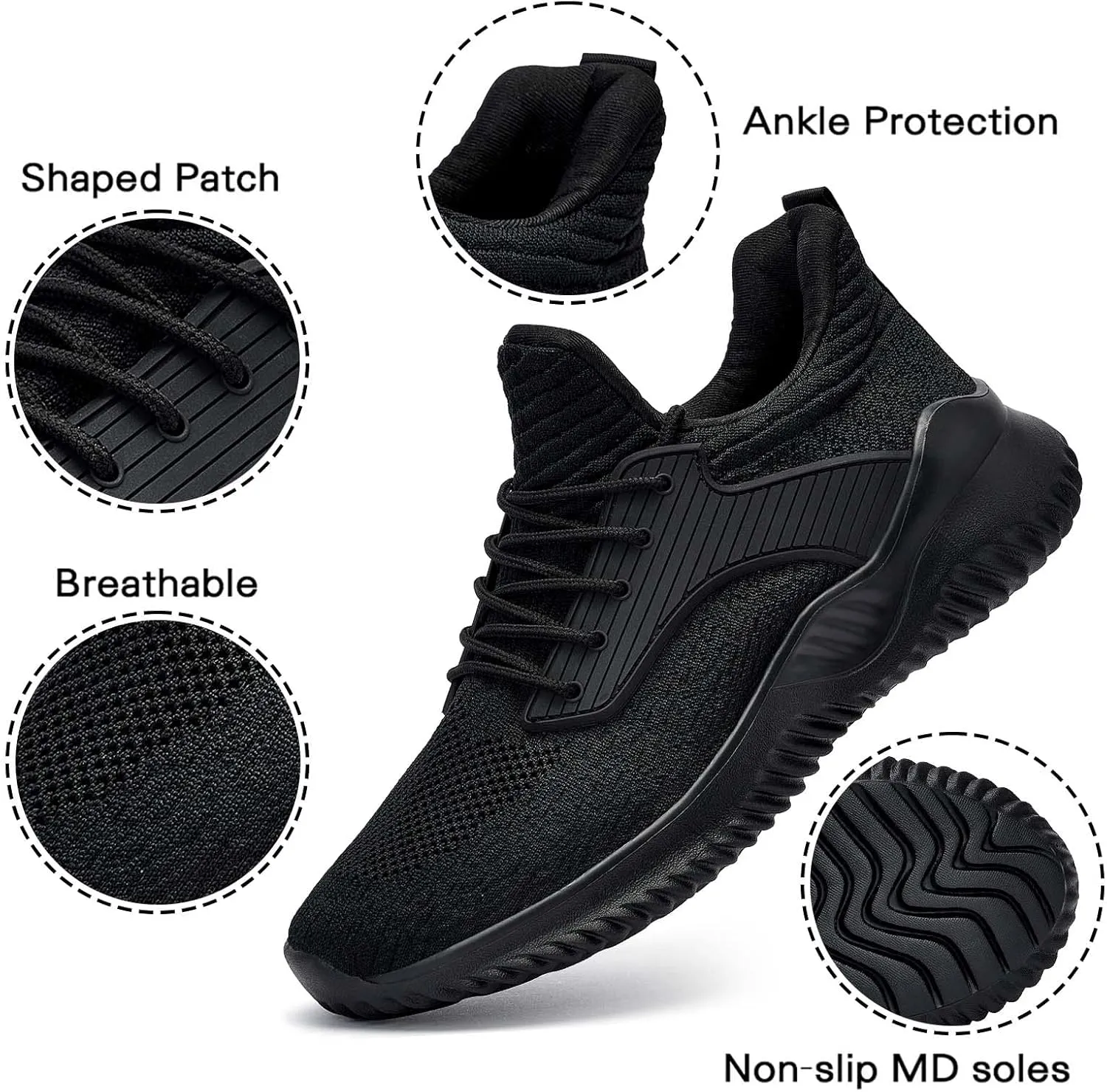 Walking Shoes for Men Sneakers - Memory Foam Tennis Running Shoes for Athletic Workout Gym Jogging Sports Lightweight Breathable Casual Sneakers