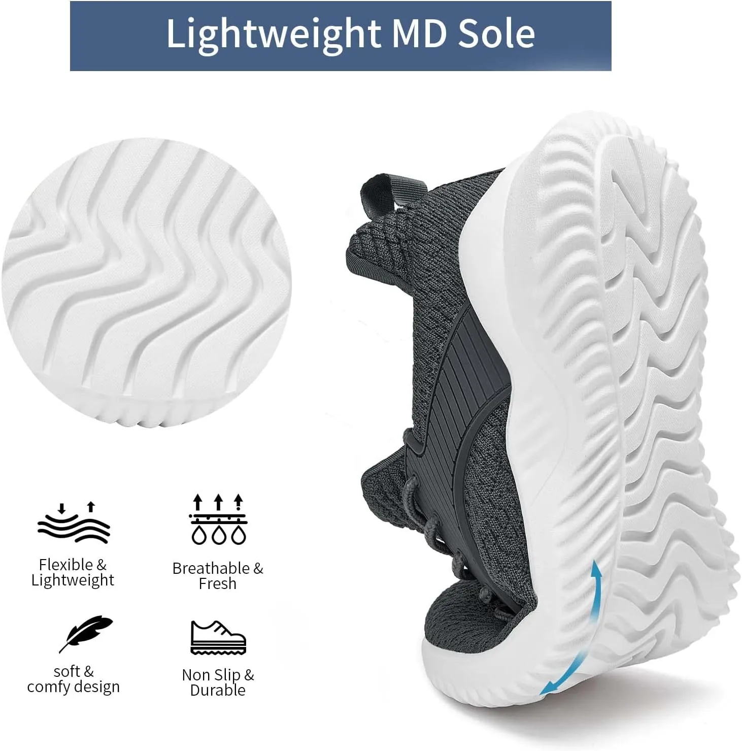 Walking Shoes for Men Sneakers - Memory Foam Tennis Running Shoes for Athletic Workout Gym Jogging Sports Lightweight Breathable Casual Sneakers