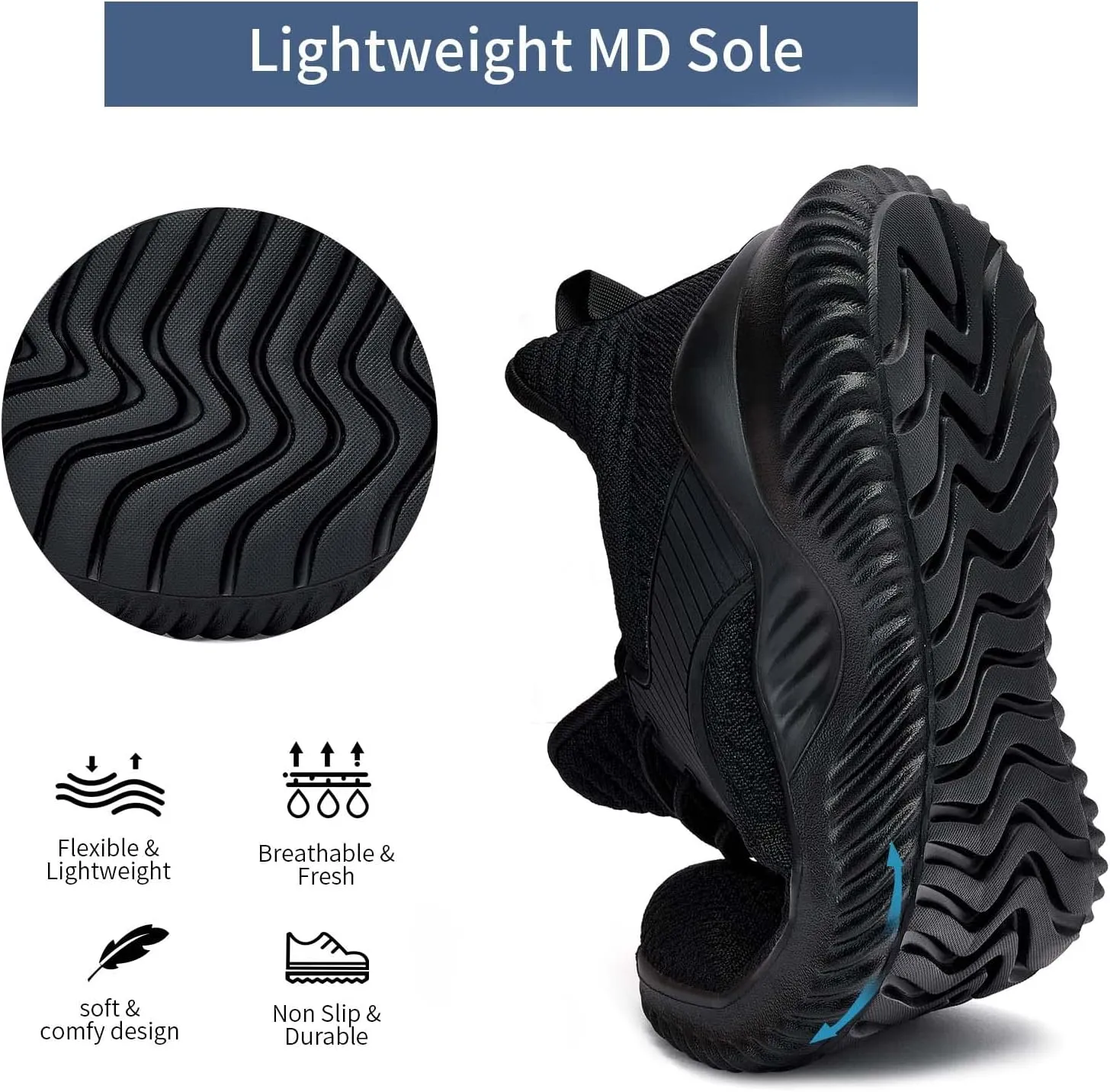 Walking Shoes for Men Sneakers - Memory Foam Tennis Running Shoes for Athletic Workout Gym Jogging Sports Lightweight Breathable Casual Sneakers