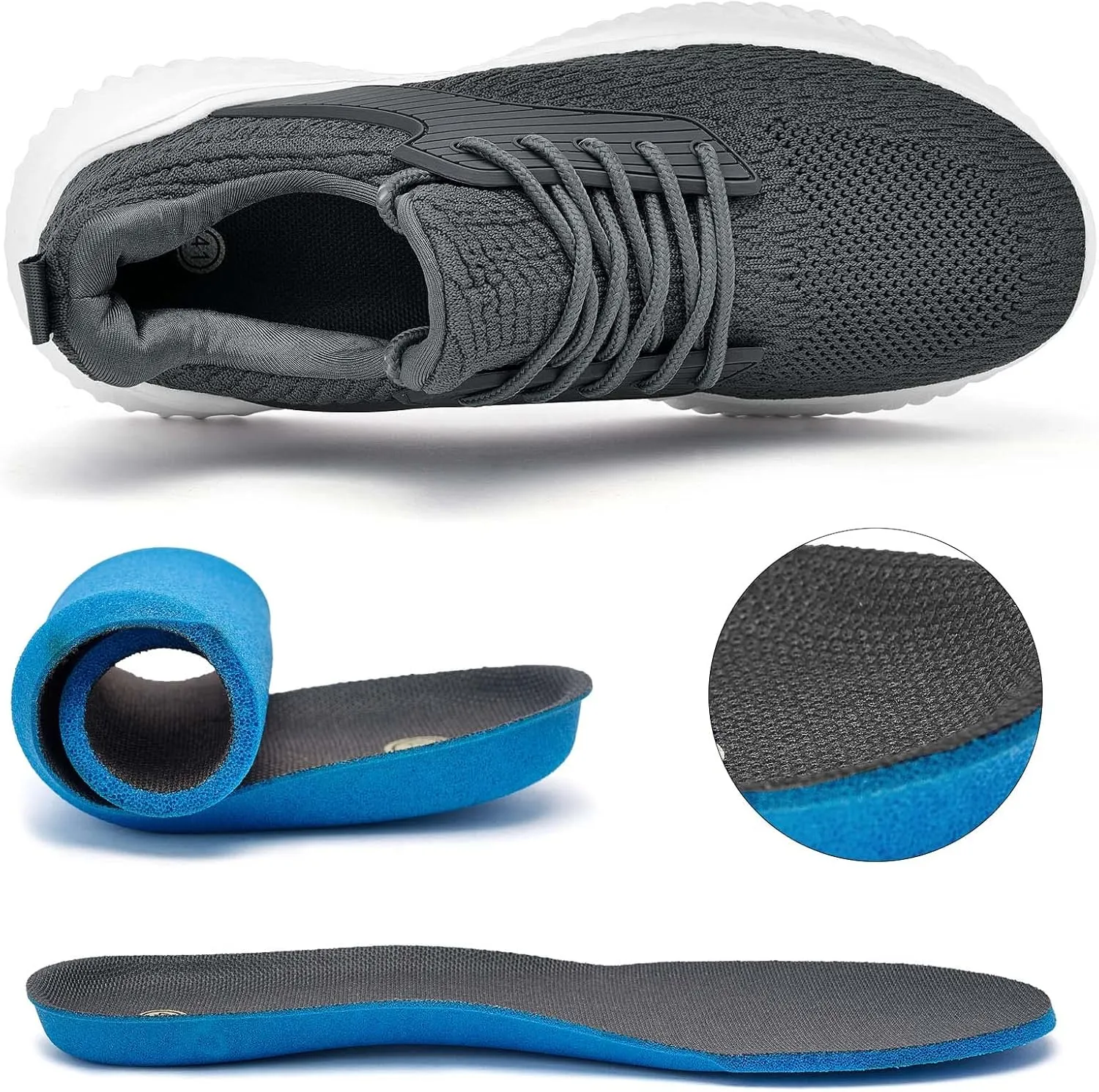 Walking Shoes for Men Sneakers - Memory Foam Tennis Running Shoes for Athletic Workout Gym Jogging Sports Lightweight Breathable Casual Sneakers