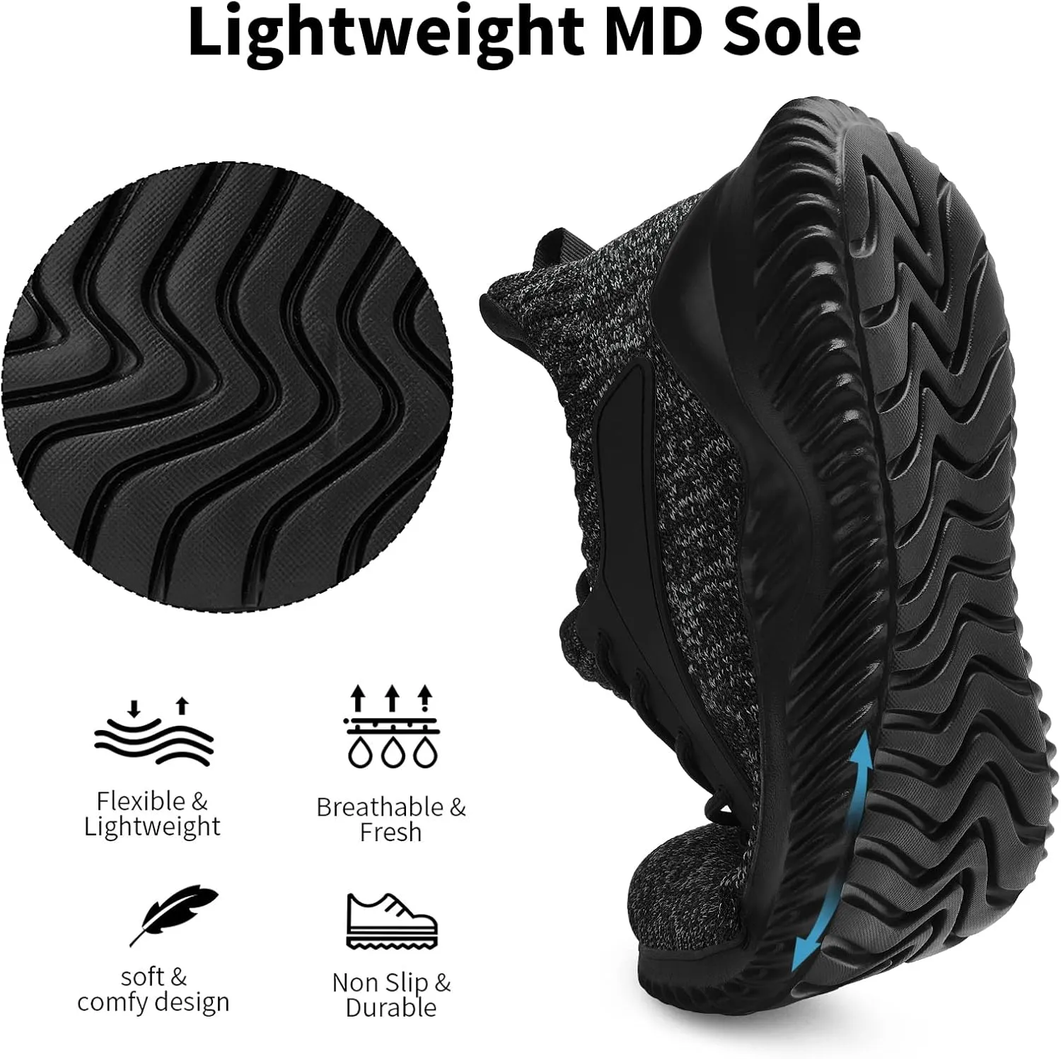Walking Shoes for Men Sneakers - Slip on Memory Foam Running Tennis Shoes for Athletic Workout Gym Jogging Indoor Outdoor Lightweight Breathable Casual Sneakers