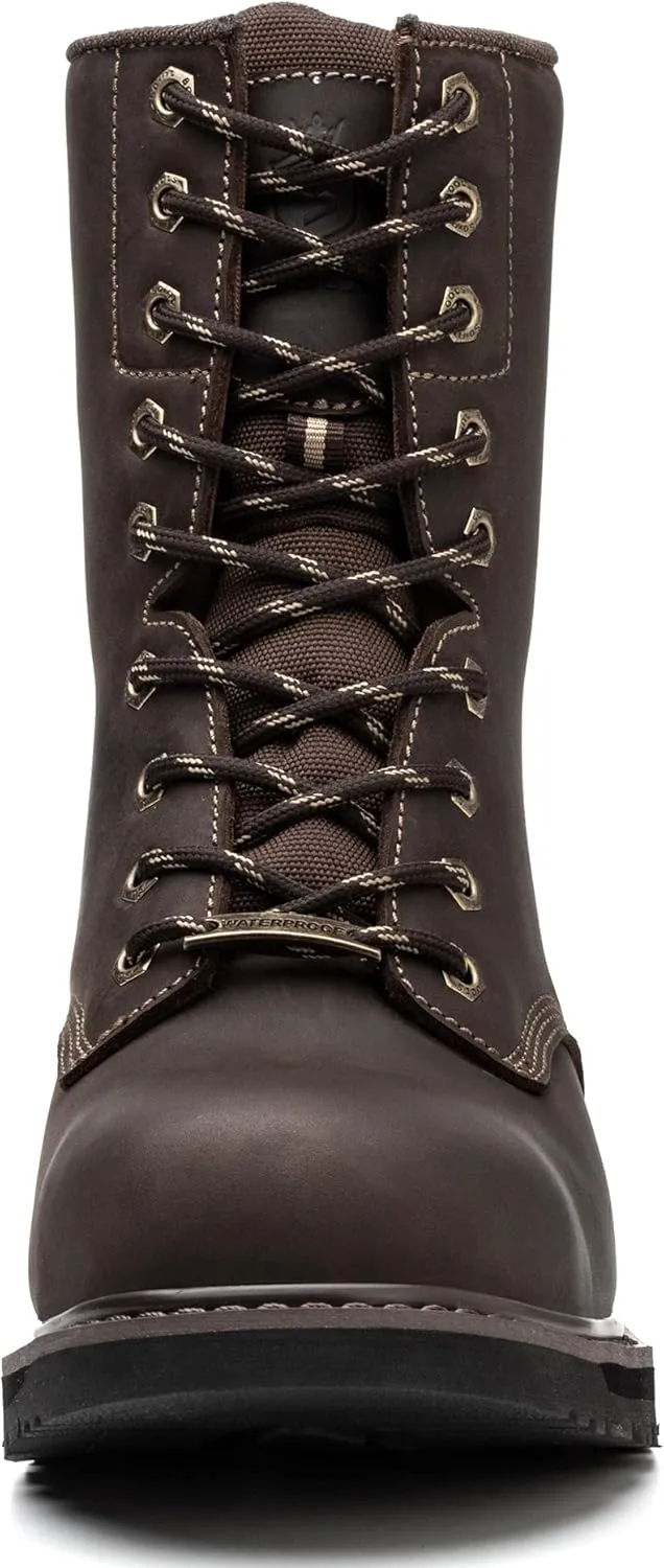 Waterproof Steel Toe 8 Inch Work Boots For Men Loggers and Hunt Industrial&Construction Insulated Safety Winter Shoes Breathable Performance Puncture-proof Footwear…