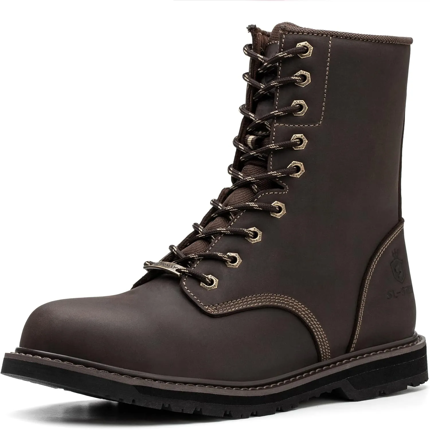 Waterproof Steel Toe 8 Inch Work Boots For Men Loggers and Hunt Industrial&Construction Insulated Safety Winter Shoes Breathable Performance Puncture-proof Footwear…