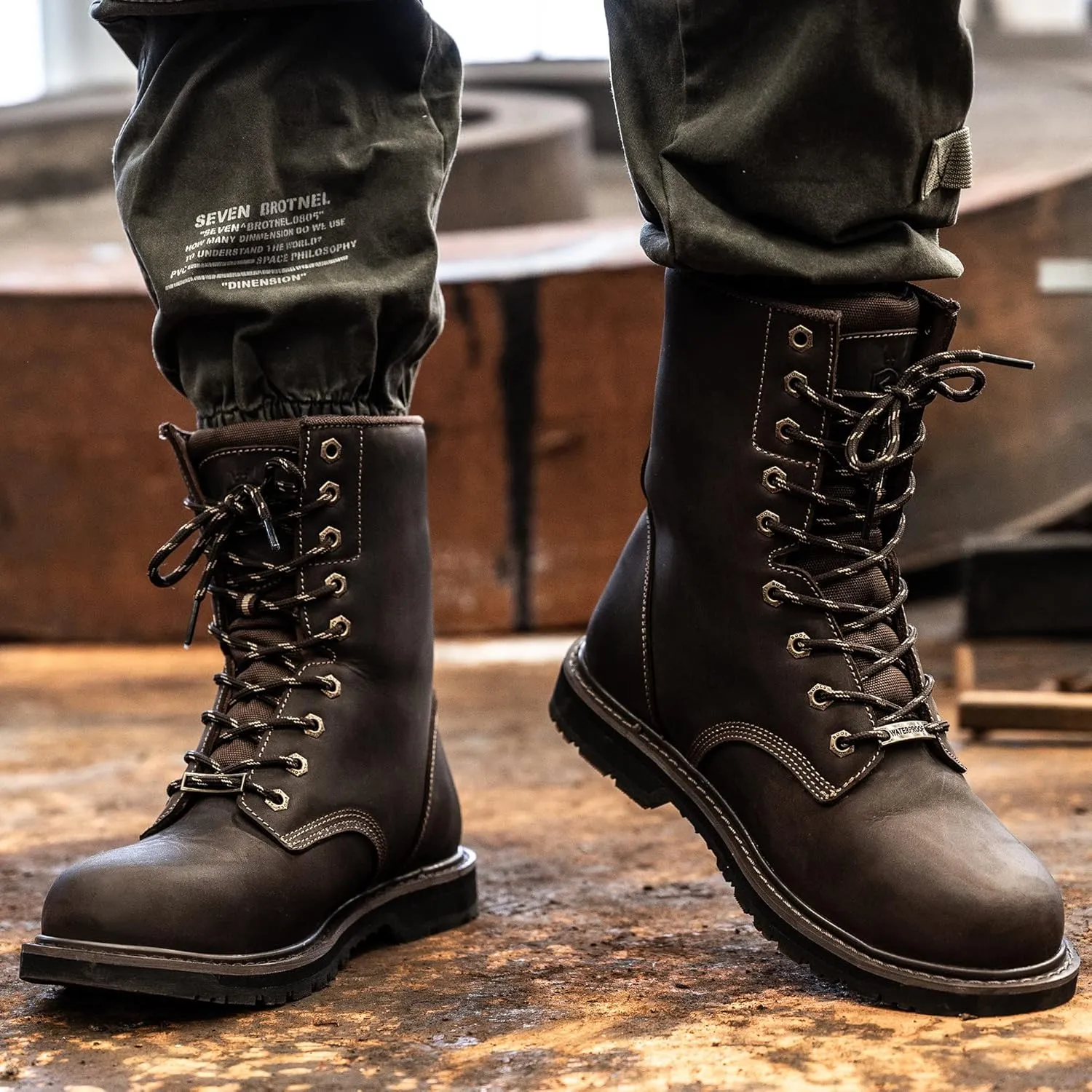 Waterproof Steel Toe 8 Inch Work Boots For Men Loggers and Hunt Industrial&Construction Insulated Safety Winter Shoes Breathable Performance Puncture-proof Footwear…