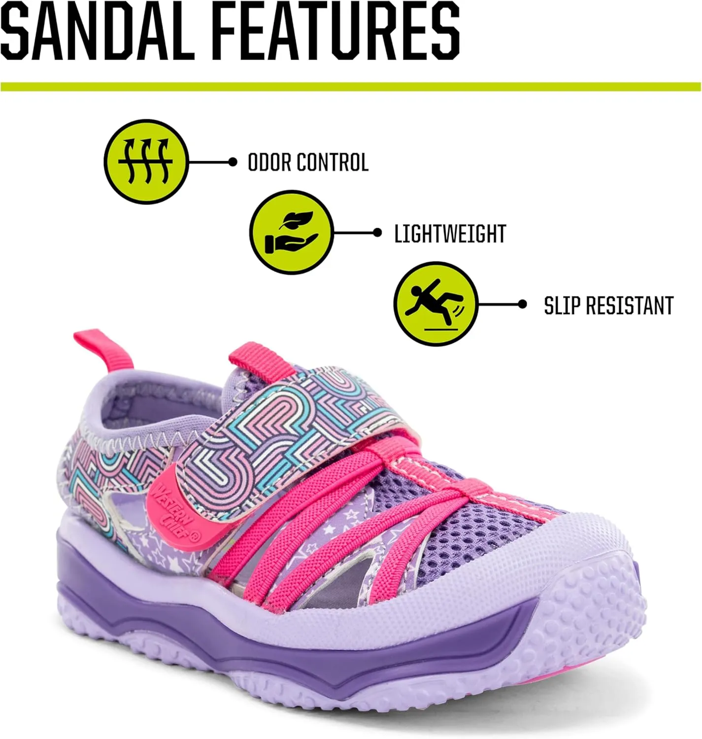 Western Chief Kids Shore Runner Sandal - Kid Friendly, Lightweight, Traction Outsole - Perfect Outdoor Sandals for Boys and Girls