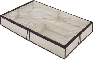 Whitmor 4 Section Underbed Boot Bag, White, Black