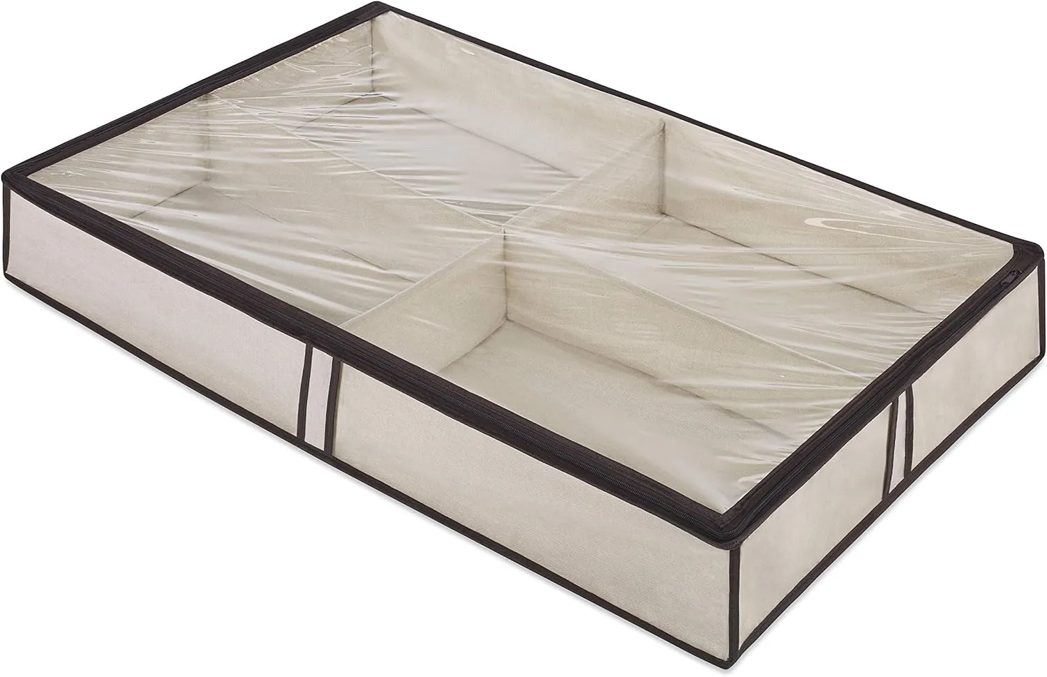 Whitmor 4 Section Underbed Boot Bag, White, Black