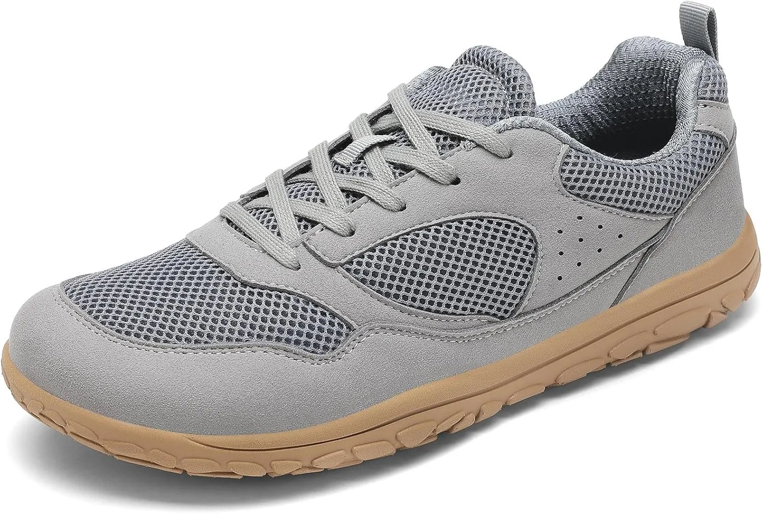 Wide Walking Shoes for Men - Ultra Light Zero Drop Mesh Sneakers Grey 10.5