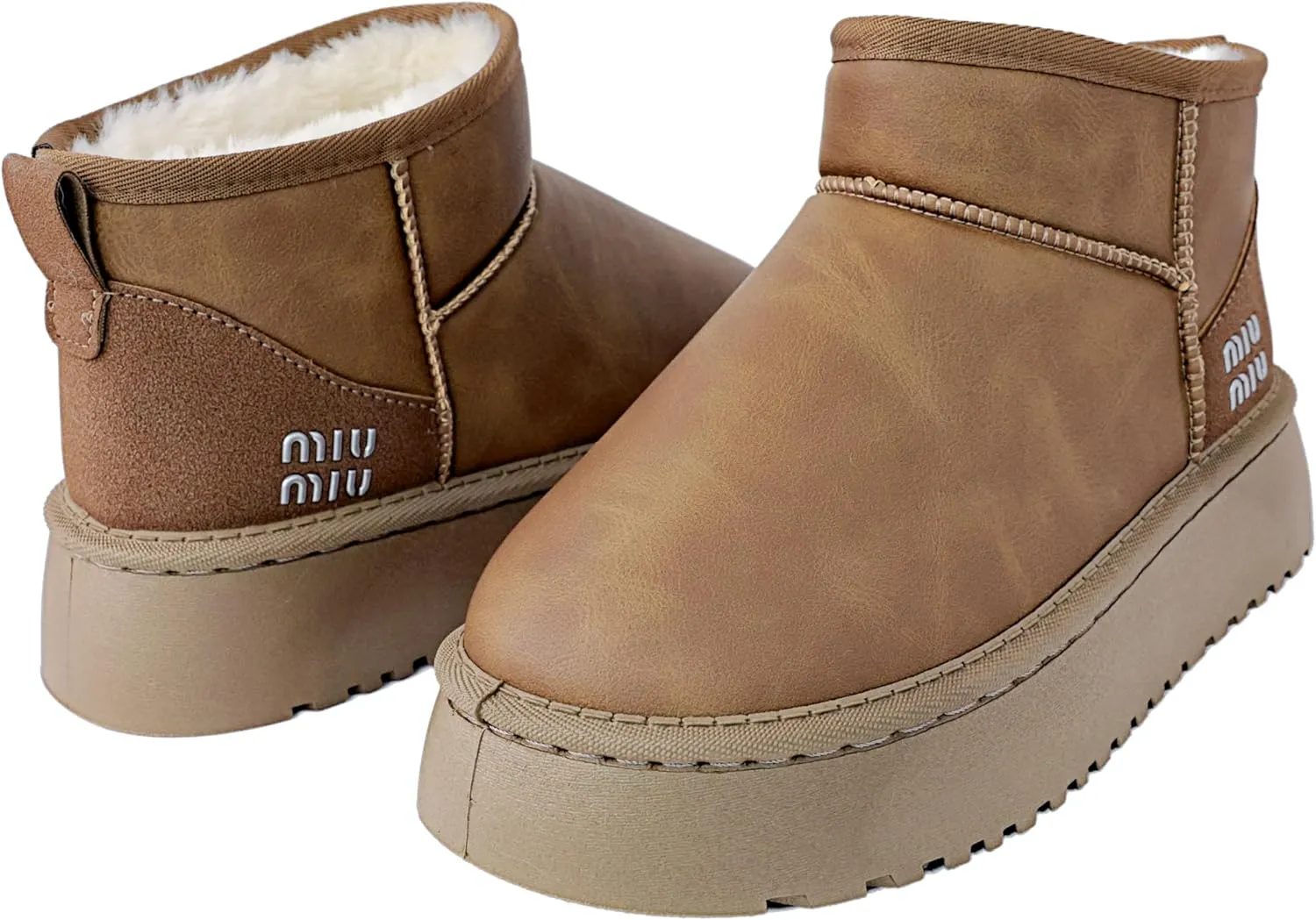 Winter Ankle Boots for Women - Water Resistant Leather Booties Non-Slip Platform Suede Mini Women's Boots - Perfect for Christmas Gifts